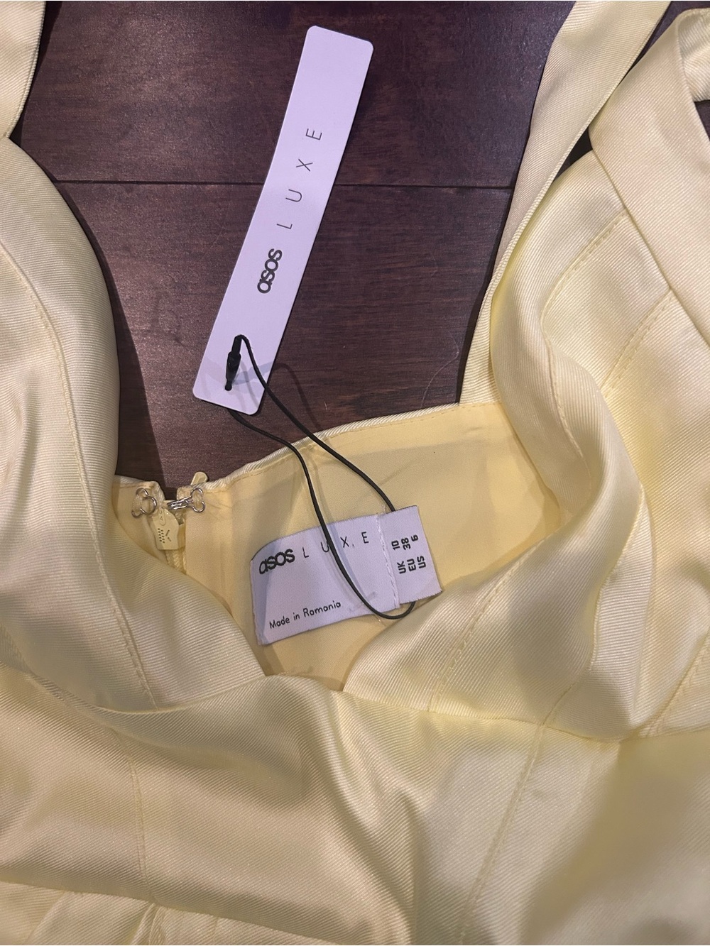 OSES- Yellow Satin Slip Dress NWT